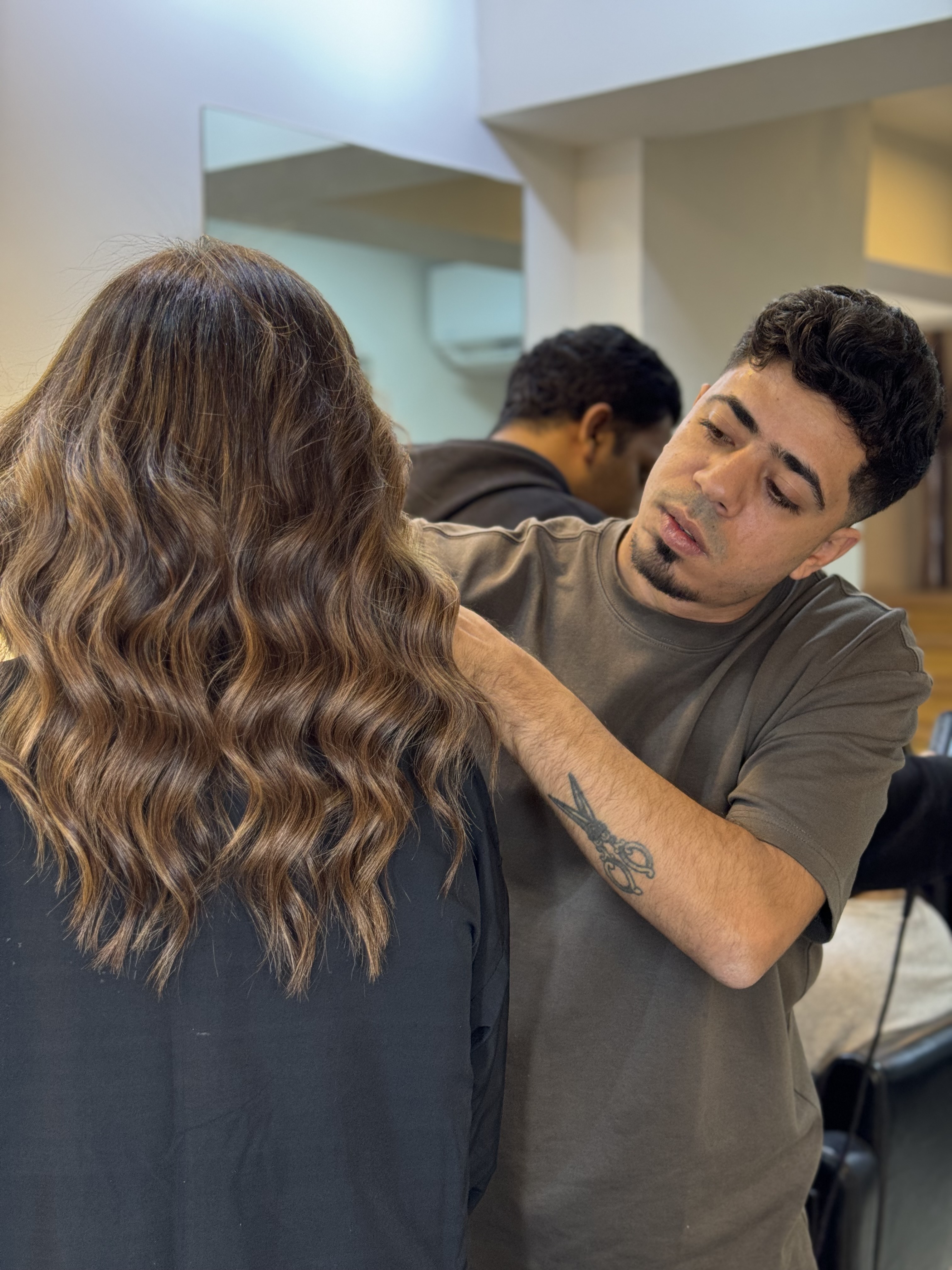 Stylist at work in the Zamalek salon